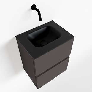 MONDIAZ ADA 40cm toiletmeubel dark grey. LEX wastafel urban midden zonder kraangat