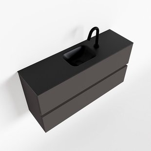 MONDIAZ ADA 100cm toiletmeubel dark grey. LEX wastafel urban midden 1 kraangat