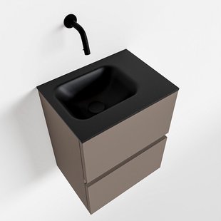 MONDIAZ ADA 40cm toiletmeubel smoke. LEX wastafel urban rechts zonder kraangat