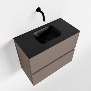 MONDIAZ ADA 60cm toiletmeubel smoke. LEX wastafel urban midden zonder kraangat