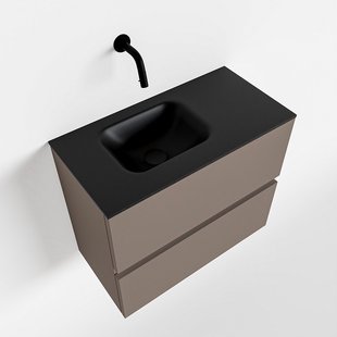 MONDIAZ ADA 60cm toiletmeubel smoke. LEX wastafel urban links zonder kraangat