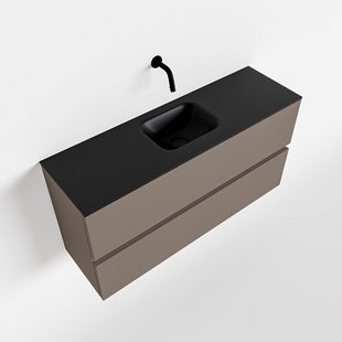 MONDIAZ ADA 100cm toiletmeubel smoke. LEX wastafel urban midden zonder kraangat