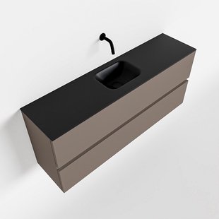 MONDIAZ ADA 120cm toiletmeubel smoke. LEX wastafel urban midden zonder kraangat
