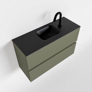 MONDIAZ ADA 80cm toiletmeubel army. LEX wastafel urban midden 1 kraangat