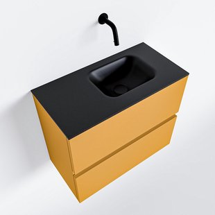 MONDIAZ ADA 60cm toiletmeubel ocher. LEX wastafel urban rechts zonder kraangat