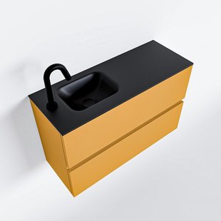 MONDIAZ ADA 80cm toiletmeubel ocher. LEX wastafel urban links 1 kraangat