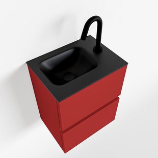 MONDIAZ ADA 40cm toiletmeubel fire. LEX wastafel urban rechts 1 kraangat