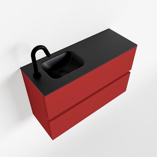 MONDIAZ ADA 80cm toiletmeubel fire. LEX wastafel urban links 1 kraangat