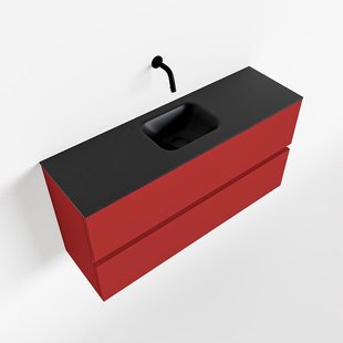 MONDIAZ ADA 100cm toiletmeubel fire. LEX wastafel urban midden zonder kraangat