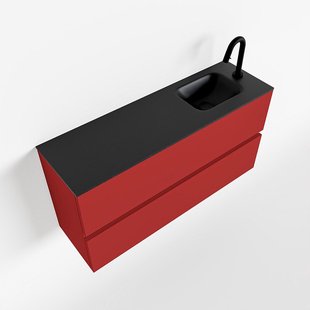 MONDIAZ ADA 100cm toiletmeubel fire. LEX wastafel urban rechts 1 kraangat