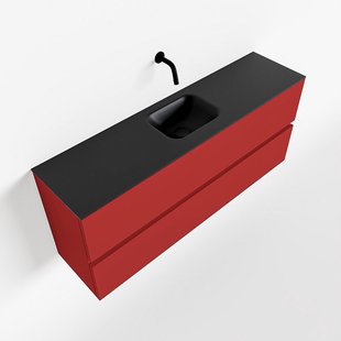 MONDIAZ ADA 120cm toiletmeubel fire. LEX wastafel urban midden zonder kraangat