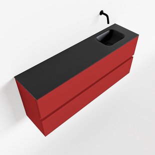 MONDIAZ ADA 120cm toiletmeubel fire. LEX wastafel urban rechts zonder kraangat