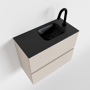 MONDIAZ ADA 60cm toiletmeubel linen. LEX wastafel urban rechts 1 kraangat