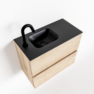 MONDIAZ ADA 60cm toiletmeubel washed oak. LEX wastafel urban links 1 kraangat