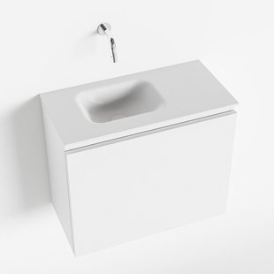 MONDIAZ OLAN 60cm toiletmeubel talc. LEX wastafel talc links geen kraangat