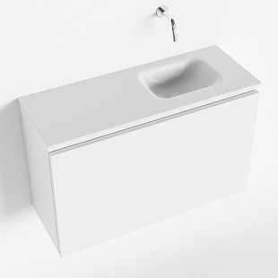 MONDIAZ OLAN 80cm toiletmeubel talc. LEX wastafel talc rechts geen kraangat