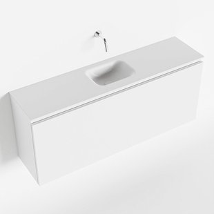 MONDIAZ OLAN 120cm toiletmeubel talc. LEX wastafel talc midden geen kraangat