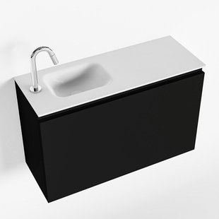 MONDIAZ OLAN 80cm toiletmeubel urban. LEX wastafel talc links 1 kraangat