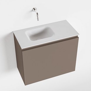 MONDIAZ OLAN 60cm toiletmeubel smoke. LEX wastafel talc links geen kraangat