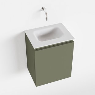 MONDIAZ OLAN 40cm toiletmeubel army. LEX wastafel talc midden geen kraangat