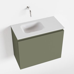 MONDIAZ OLAN 60cm toiletmeubel army. LEX wastafel talc links geen kraangat