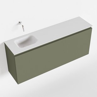 MONDIAZ OLAN 120cm toiletmeubel army. LEX wastafel talc links geen kraangat