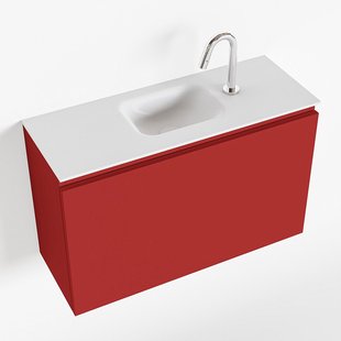 MONDIAZ OLAN 80cm toiletmeubel fire. LEX wastafel talc midden 1 kraangat