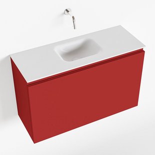 MONDIAZ OLAN 80cm toiletmeubel fire. LEX wastafel talc midden geen kraangat