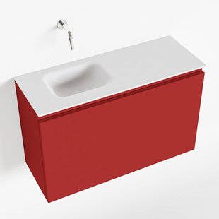 MONDIAZ OLAN 80cm toiletmeubel fire. LEX wastafel talc links geen kraangat