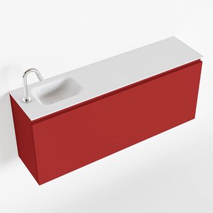 MONDIAZ OLAN 120cm toiletmeubel fire. LEX wastafel talc links 1 kraangat