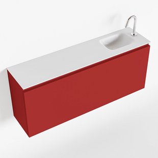 MONDIAZ OLAN 120cm toiletmeubel fire. LEX wastafel talc rechts 1 kraangat