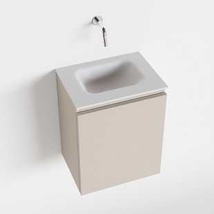 MONDIAZ OLAN 40cm toiletmeubel linen. LEX wastafel talc midden geen kraangat