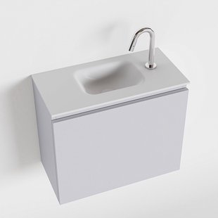 MONDIAZ OLAN 60cm toiletmeubel cale. LEX wastafel talc midden 1 kraangat