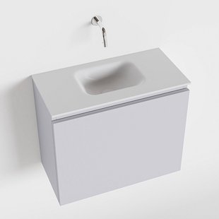 MONDIAZ OLAN 60cm toiletmeubel cale. LEX wastafel talc midden geen kraangat