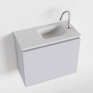 MONDIAZ OLAN 60cm toiletmeubel cale. LEX wastafel talc rechts 1 kraangat