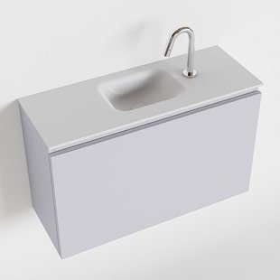 MONDIAZ OLAN 80cm toiletmeubel cale. LEX wastafel talc midden 1 kraangat