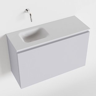 MONDIAZ OLAN 80cm toiletmeubel cale. LEX wastafel talc links geen kraangat