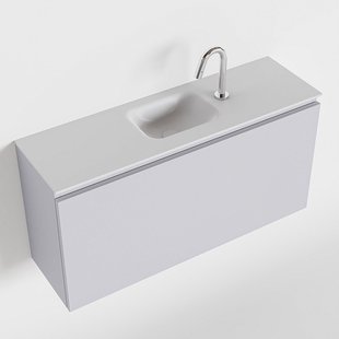 MONDIAZ OLAN 100cm toiletmeubel cale. LEX wastafel talc midden 1 kraangat