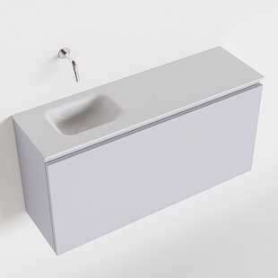 MONDIAZ OLAN 100cm toiletmeubel cale. LEX wastafel talc links geen kraangat