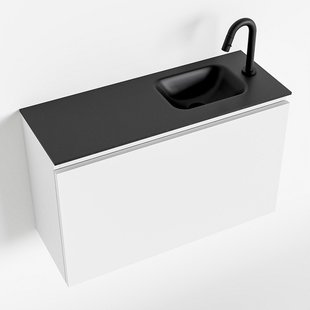 MONDIAZ OLAN 80cm toiletmeubel talc. LEX wastafel urban rechts 1 kraangat