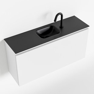 MONDIAZ OLAN 100cm toiletmeubel talc. LEX wastafel urban midden 1 kraangat