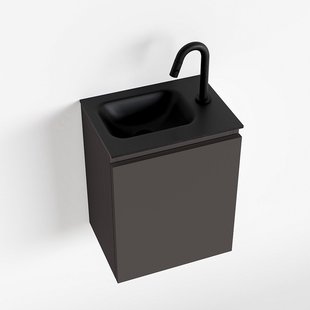 MONDIAZ OLAN 40cm toiletmeubel dark grey. LEX wastafel urban links 1 kraangat