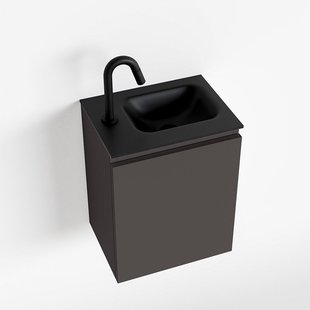 MONDIAZ OLAN 40cm toiletmeubel dark grey. LEX wastafel urban rechts 1 kraangat