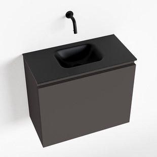MONDIAZ OLAN 60cm toiletmeubel dark grey. LEX wastafel urban midden geen kraangat