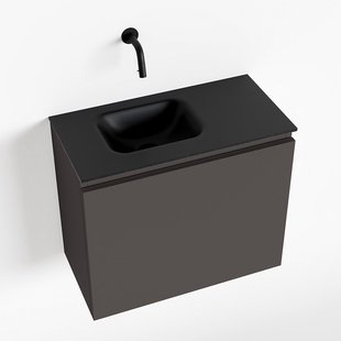 MONDIAZ OLAN 60cm toiletmeubel dark grey. LEX wastafel urban links geen kraangat
