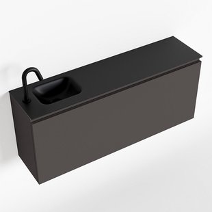 MONDIAZ OLAN 120cm toiletmeubel dark grey. LEX wastafel urban links 1 kraangat