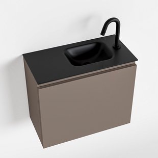 MONDIAZ OLAN 60cm toiletmeubel smoke. LEX wastafel urban rechts 1 kraangat