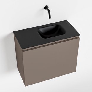 MONDIAZ OLAN 60cm toiletmeubel smoke. LEX wastafel urban rechts geen kraangat