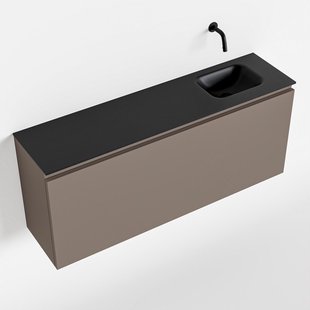 MONDIAZ OLAN 120cm toiletmeubel smoke. LEX wastafel urban rechts geen kraangat