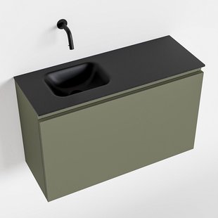 MONDIAZ OLAN 80cm toiletmeubel army. LEX wastafel urban links geen kraangat